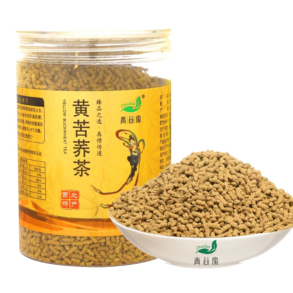 青谷家苦荞茶甘肃特产黄荞麦茶300g原味麦香茶罐装包邮