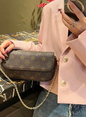 2025新款牛皮小麻将包网红链条包单肩斜挎女包优草坊奢侈品牌小包