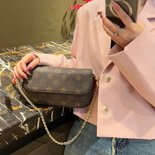 2025新款牛皮小麻将包网红链条包单肩斜挎女包优草坊奢侈品牌小包