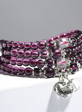 2021紫水晶十二生肖日韩佛珠手链