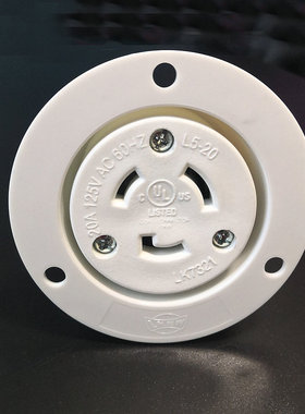 L5-20R引挂式防松插座LK-7321FO中国台湾隆光20A125V3P 美规UL