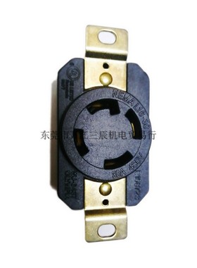 黑色美规ULNEMA L16-30R 30A480V4P台湾嵘光WJ-6437电源汽车插座