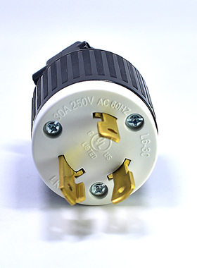 中国台湾产LKEW隆光美规插头NEMA L6-30P LK6332 UL新版加厚款30A