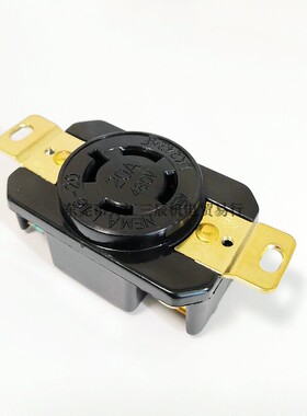 L16-20R暗装防松插头NEMA 美规LK-2424F耐热塑胶台湾隆光480V20A