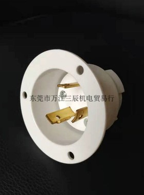 白色L6-30台湾隆光LKEW引挂式嵌入型NEMA美规UL插头LK-6332FI暗装