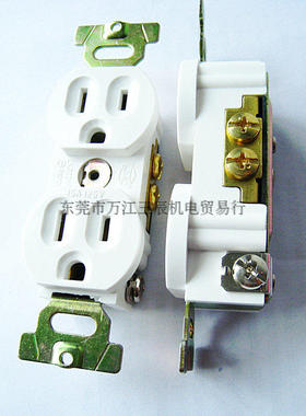 台湾隆光美式暗装LK3224F125V两联白色515电源16A插座面板开关