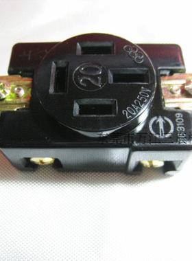 澳规插座20A250V台湾嵘光OLYMPIA直式暗装WJ-1420B电木款WF1420BK