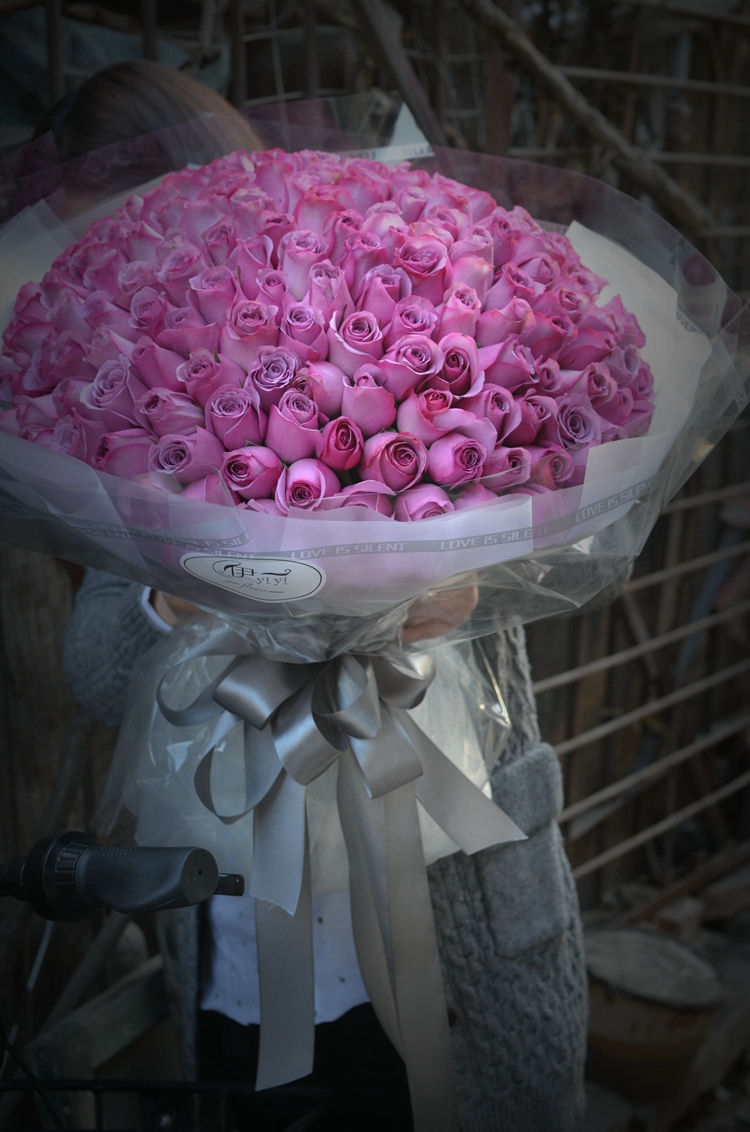 99朵冷美人紫玫瑰北京鲜花速递