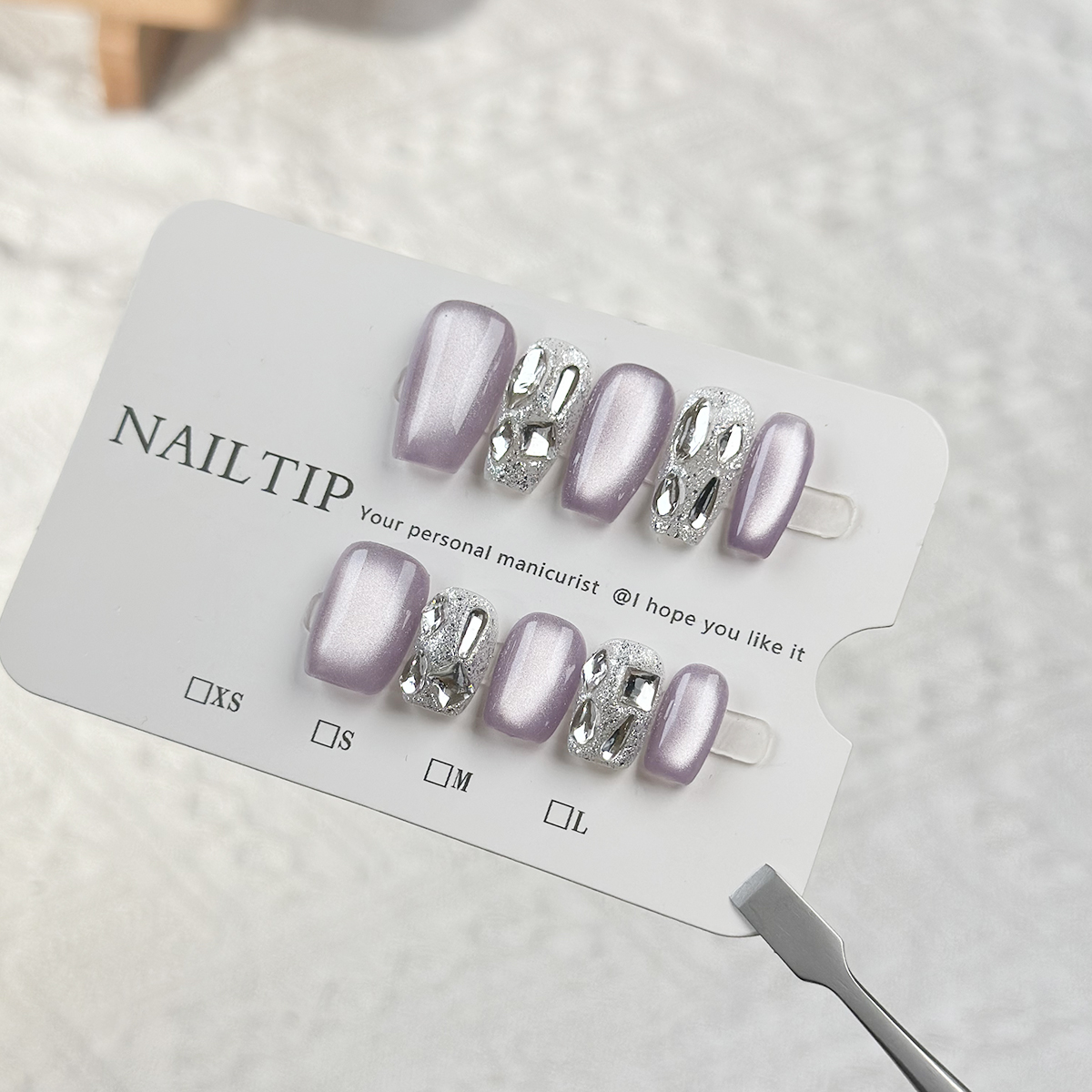 美甲穿戴甲2025新年款纯手工轻奢镶钻猫眼气质温柔高级感 BA603