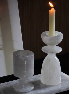 天然白水晶收纳托盘装饰摆件