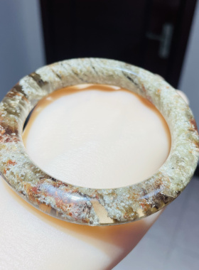 正品天然水晶彩幽灵手镯 千层花幽灵  晶体干净 一物一图