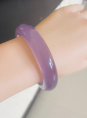 天然正品帝王紫莹石手镯 白月光手镯 一物一图