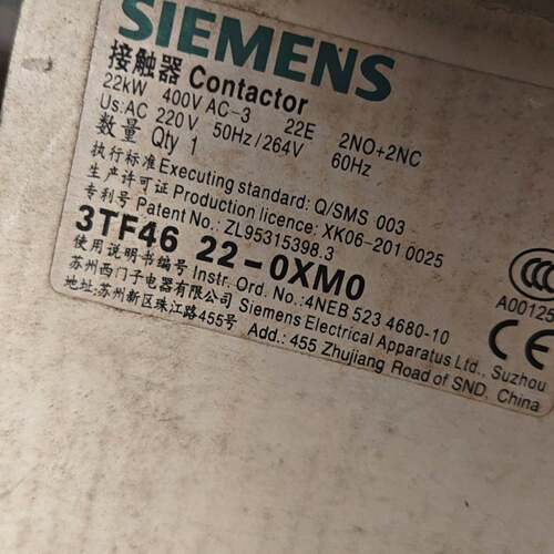 可维修3TF46 22 0XF0，西门子交流接触器盒