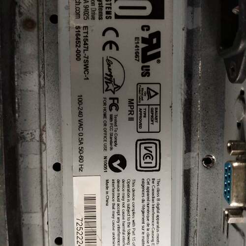 可维修ELOET1547L-7SWC-1，触摸显示器