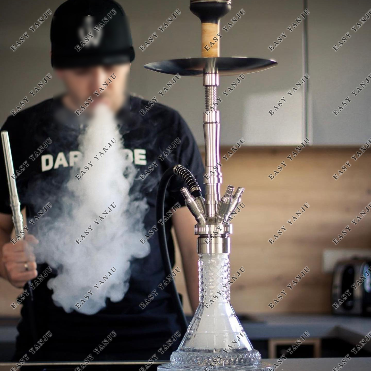 Cyborg精工不锈钢大号四管水烟壶