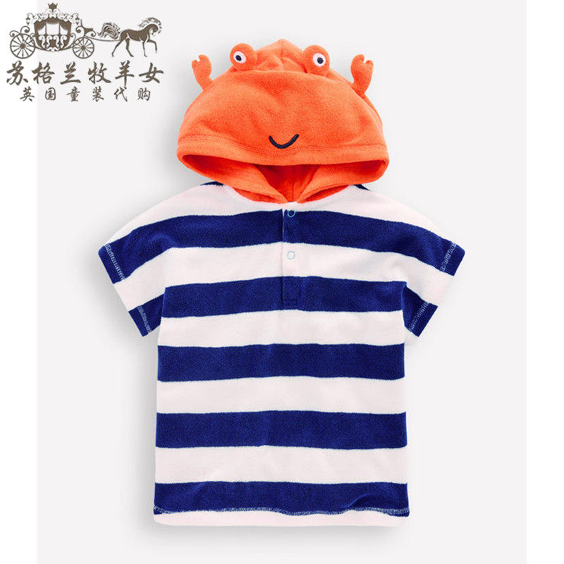 英国mini Boden童装代购 男童男婴26春新 螃蟹条纹连帽沙滩巾浴巾,童装/婴儿装/亲子装,泳衣裤,淘宝优惠券,粉丝福利购,淘宝优惠卷