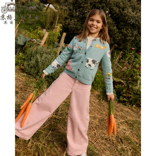 英国mini Boden童装代购 女童26春新款 绵羊兔子长袖毛衣针织开衫