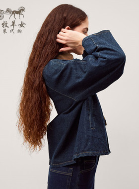 英国Monsoon代购 女装26春新款 英伦蓝色百搭长袖牛仔衣夹克外套
