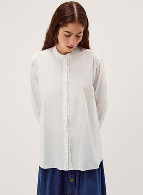 英国Monsoon代购 女装26春新款 英伦白色百搭纯棉长袖T恤衬衫上衣