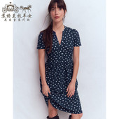 英国Boden代购 V领A字裙休闲连衣裙子 蓝色波点短袖 女装 26春新款