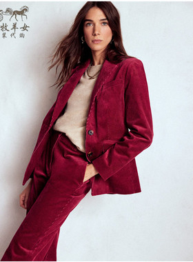 英国Boden代购 女装26春新款 英伦风条绒长袖西服西装外套长裤子