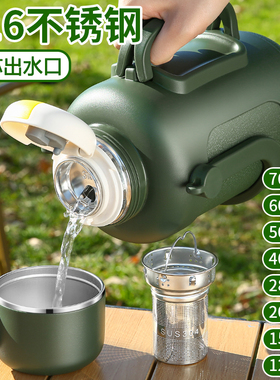 不锈钢户外便携式保温壶大容量旅行水壶车载大号保温杯2000ml水杯