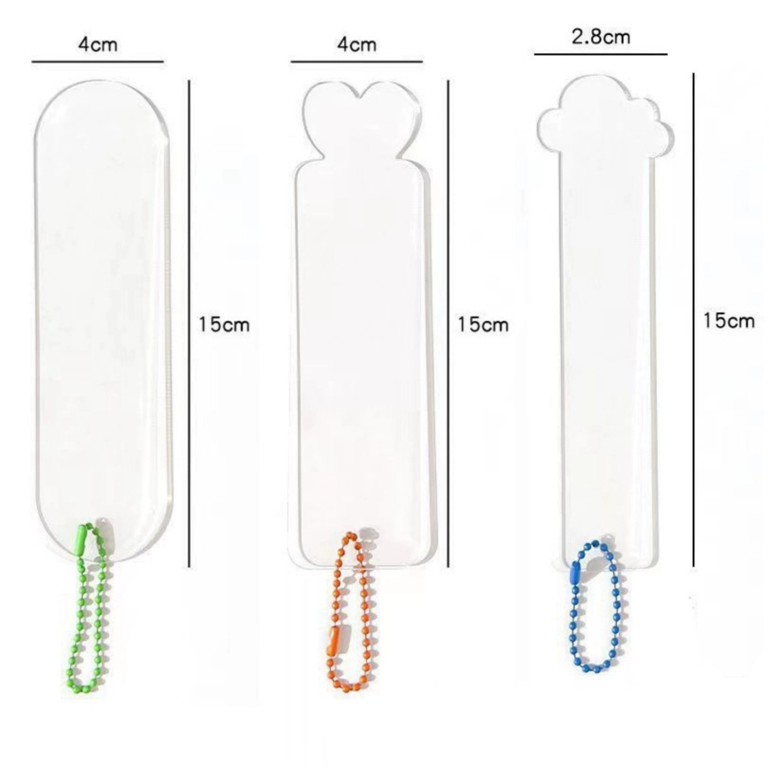 送链条 透明咕卡书签形透明咕盘咕卡挂件亚克力咕卡小圆盘 咕卡盘