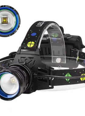 大功率强光头灯 激光头灯 三节18650电池供电 变焦远射Type-C充电