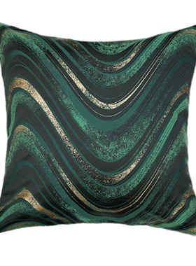 抱枕布靠垫面料墨绿色波浪朦胧纹高经密厚实色织提花2米8定高厂家