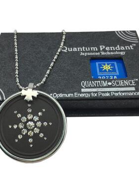 Quantum Pendant不锈钢镶钻吊坠火山石负离子能量吊坠