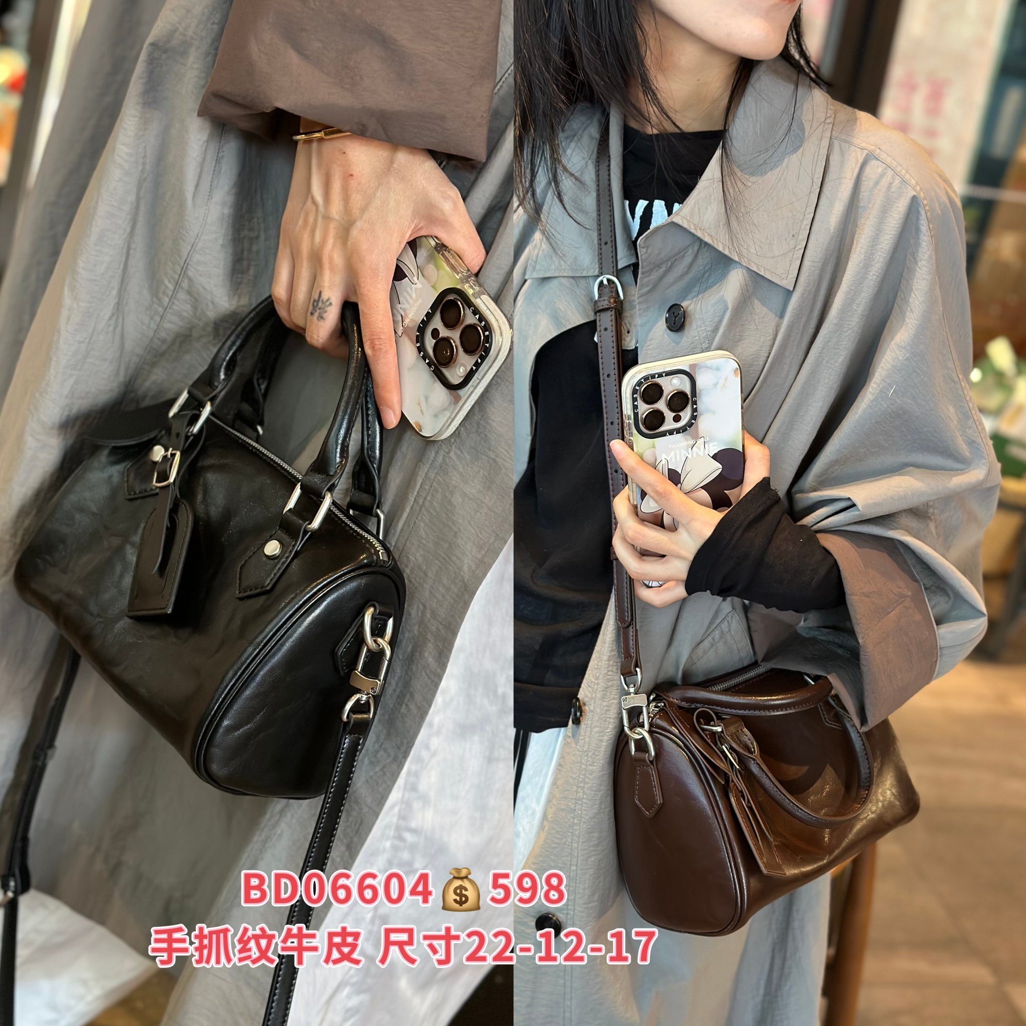 手抓纹牛皮手提枕头包女包2026新款时尚休闲大气高级洋气通勤斜挎