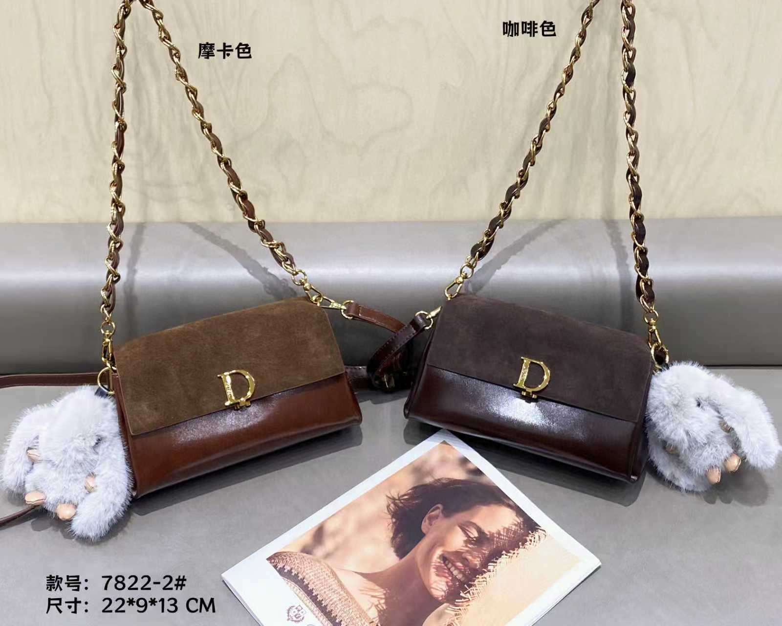 美缇磨砂皮女包2025新款链条小众高级洋气质感韩版百搭斜挎包潮