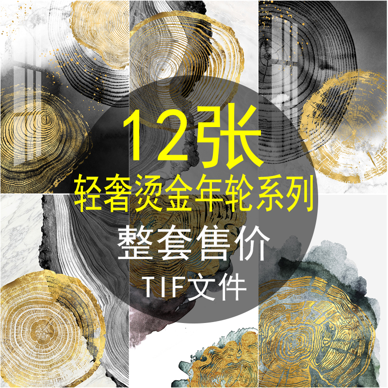年轮极简现代轻奢晶瓷装饰画素材高清图片库挂画壁画餐厅艺术画图片