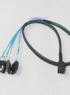 SFF8643反向线SAS转4SATA70CM长