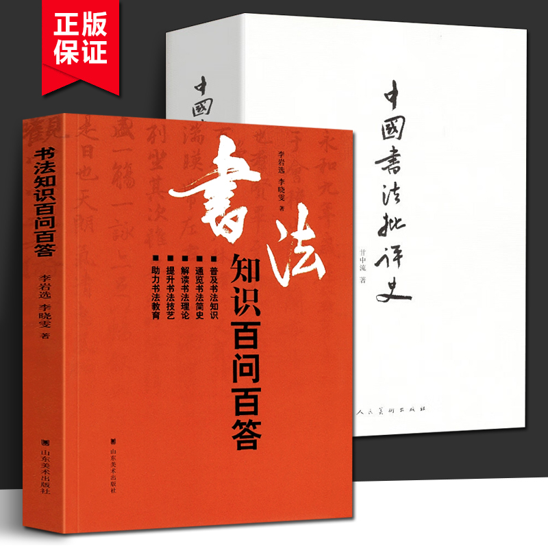 中国书法批评史+书法知识百问百答 2册解析书法书法技法追寻书法意义的历史名家撰写书法解题书法人士初学爱好者书法理论书籍