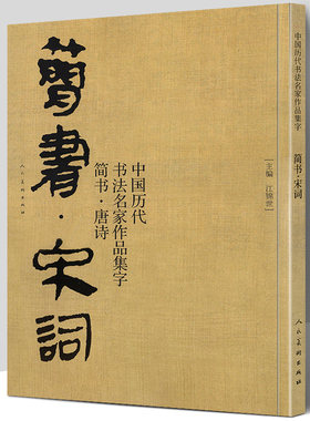 正版包邮 简书 宋词 中国历代书法名家作品集字 简牍毛笔书法临摹创作字帖繁体简体对照草书行书楷书汉简书法集字人民美术出版社