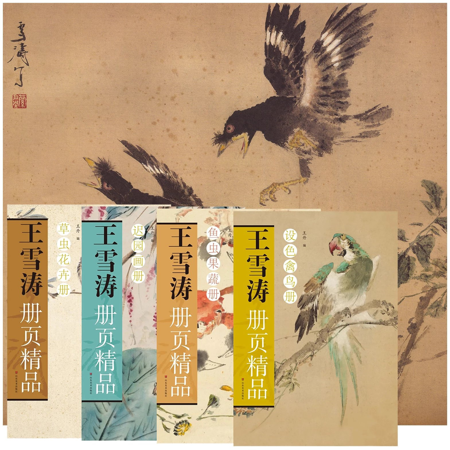 王雪涛花鸟画集国画临摹卡