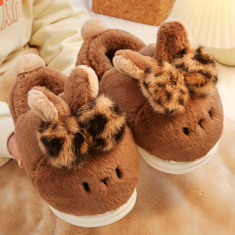 默默爱可爱棉拖鞋冬季保暖包跟