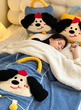 默默爱原创 毯子毛毯加厚被子办公室折叠午睡毯抱枕毯子二合一