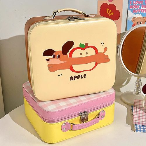 默默爱 大容量化妆箱带镜子多巴胺分区收纳包女2025新款原创设计