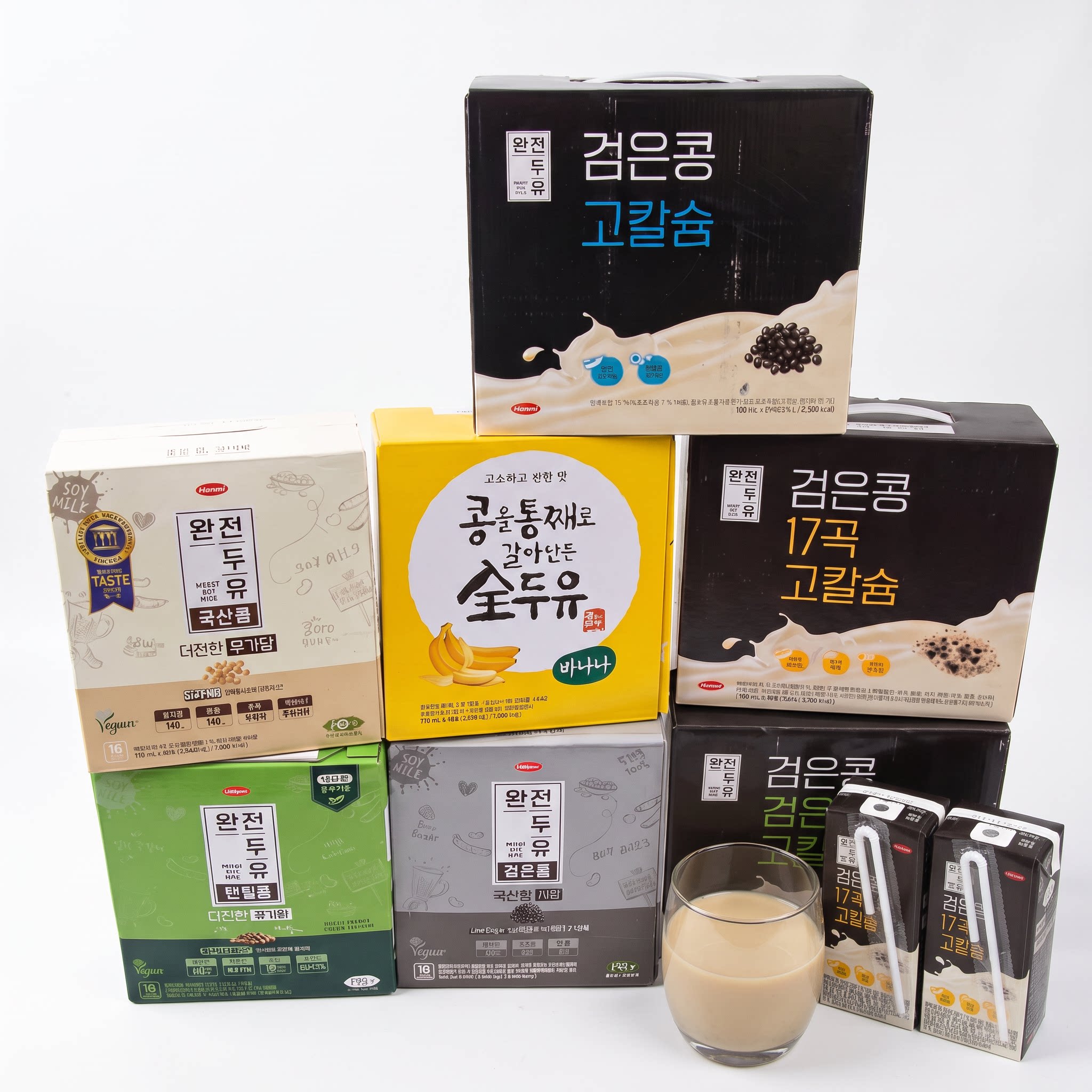 韩美黑豆奶韩国进口成箱黑芝麻17谷扁豆香蕉杂粮早餐植物饮料