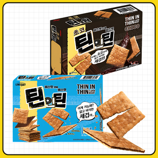 THIN叠叠脆饼干89g韩国进口零食夹心薄脆酥千层早餐代餐独立包装