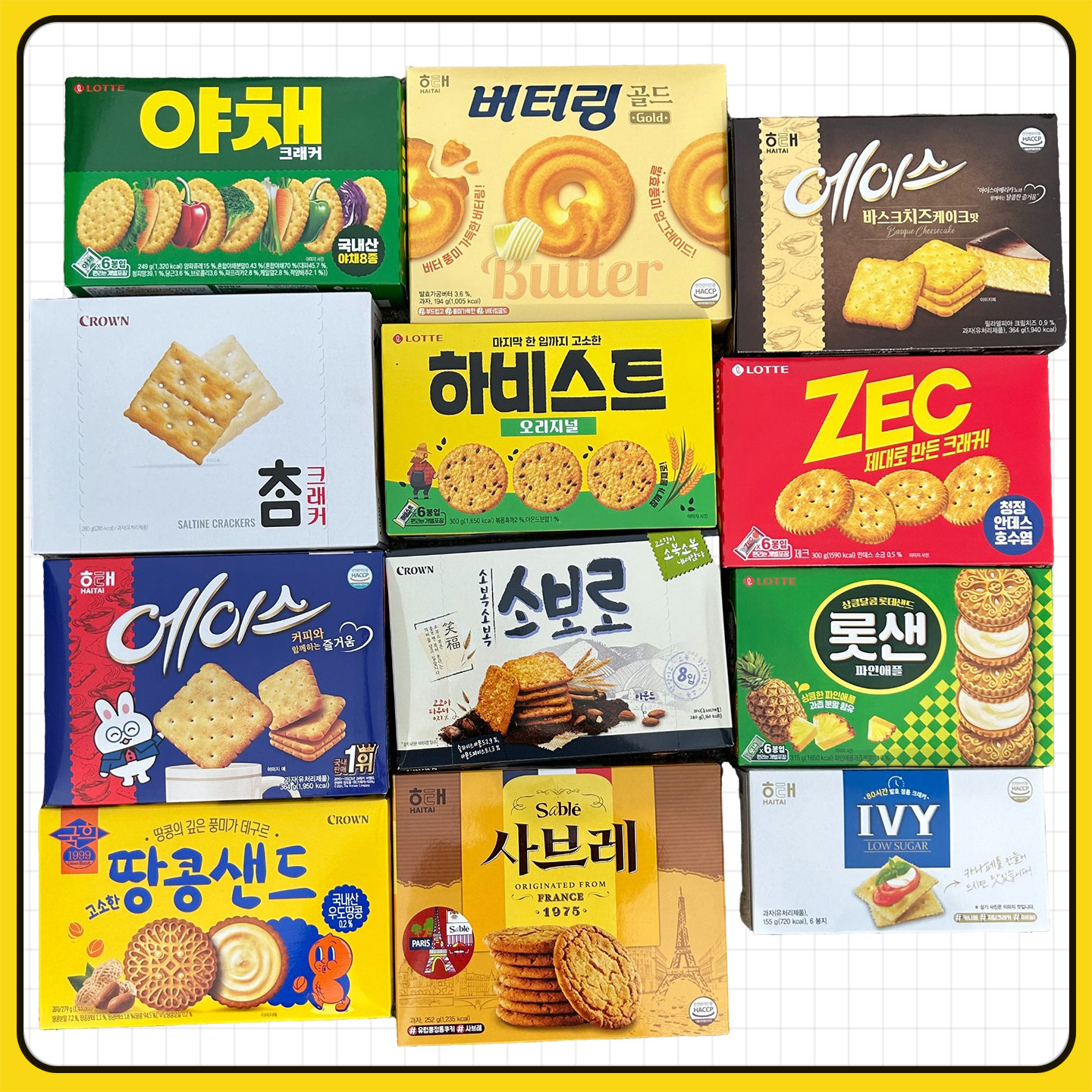 韩国进口大盒饼干超实惠早餐零食泡牛奶经典口味传统老味道苏打脆