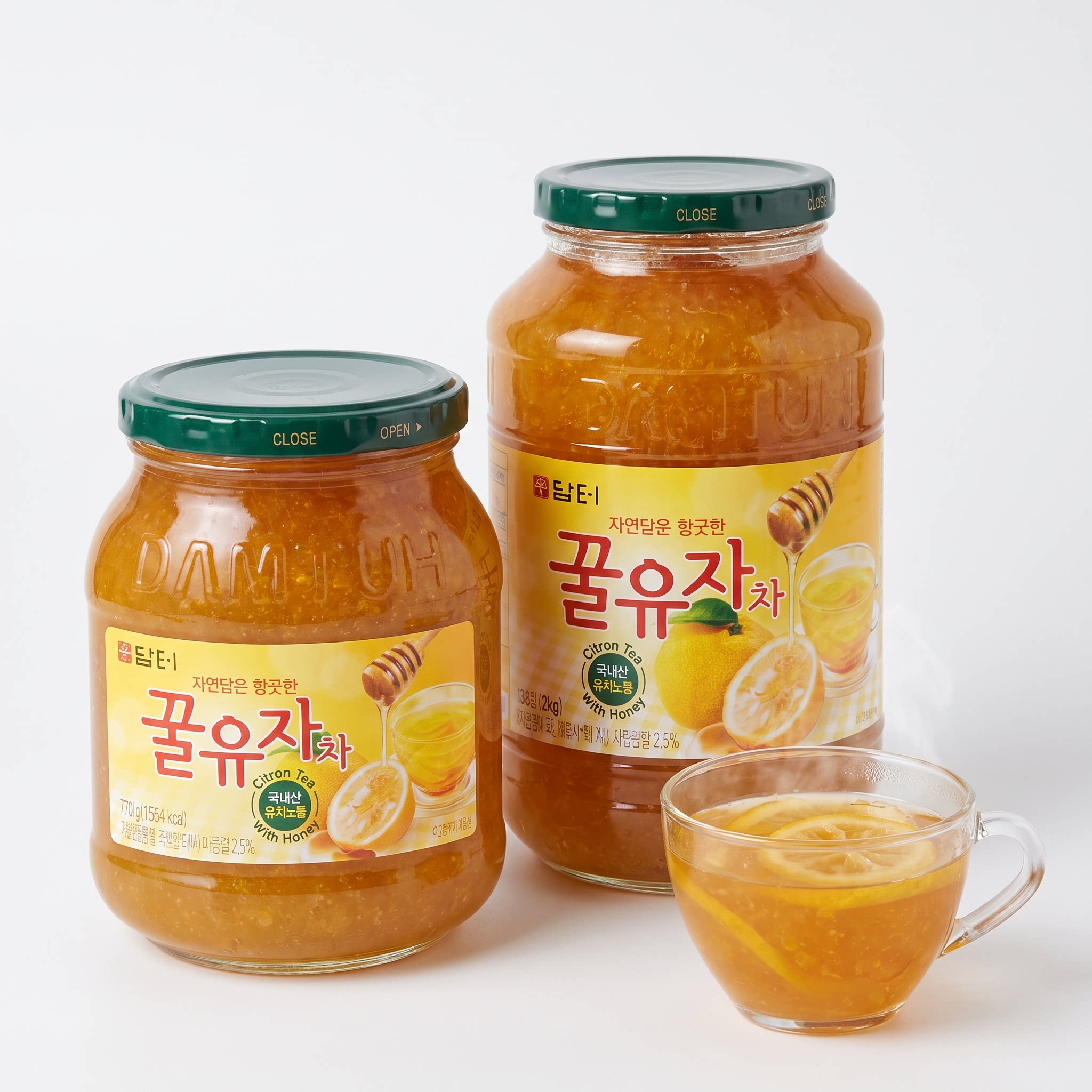 丹特牌蜂蜜柚子茶1kg韩国进口果肉水果整箱冲饮大瓶冷水罐装浓浆