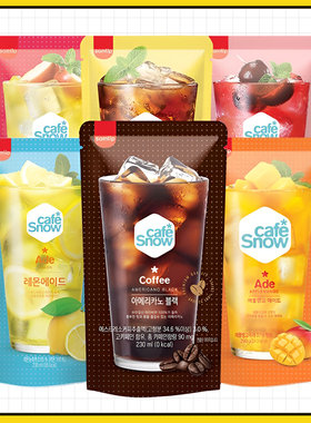 samlip黑咖啡230ml韩国冰美式红茶桃子榛子芒果葡萄荔枝果味饮料