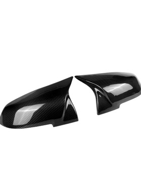 适用于13-19年宝马3系F30F35F20F32i3牛角款碳纤镜罩原厂款亮黑