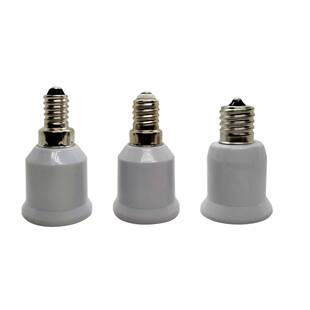 E12E14E17转E27灯头转换器白色灯座转接口