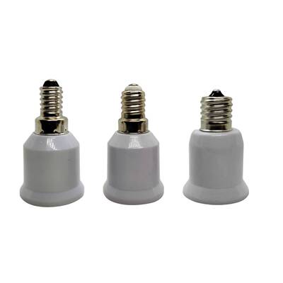 E12E14E17转E27灯头转换器白色灯座转接口