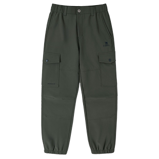 王俊凯同款骆驼工装裤男女士2024新款秋冬季加绒保暖防泼水徒步裤