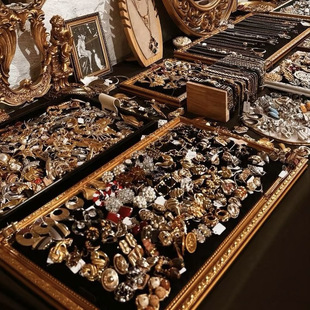 2中古vintage古着饰品银针高质量新款女耳钉复古几何耳环个性配饰